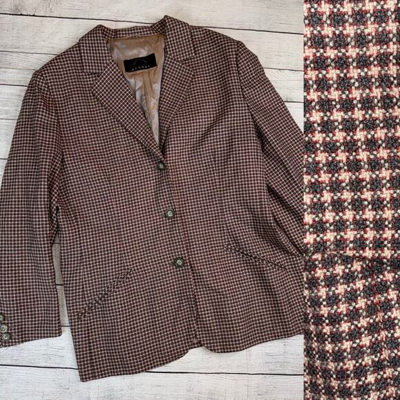 BOGNER Women's Wool and Cashmere Blend Houndstooth Blazer Suit Jacket Size 16 - Picture 1 of 10
